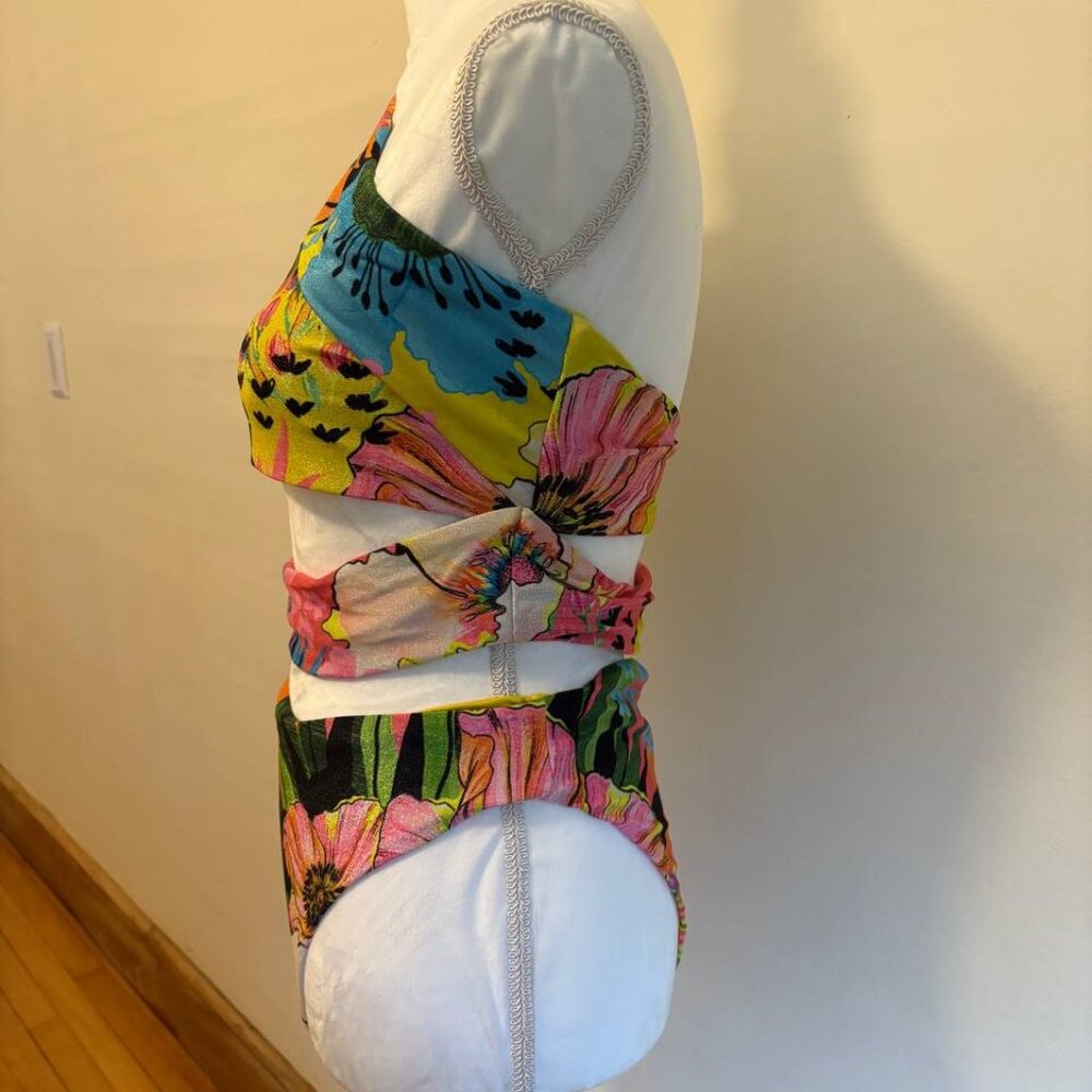 AGUA BENDITA Strappy One-piece Swimsuit Bright Colorful Sz L "Irisha" in PRAIA - Picture 4 of 8